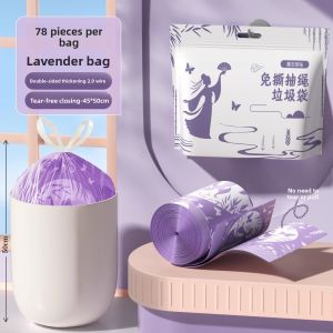 MONLEYTA | Thickened Handheld Drawstring Trash Bags Essential Oil Insect Repellent Large Size Kitchen Food Waste Odor Eliminator Non-Tearable