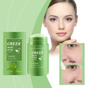 40g Remove Blackhead Green Tea Solid Mask Cleans Pores Stick Facial Blemish Black Dots Shrink Facial Cleansing Moisturizing Mask