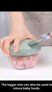 【SG Stock】Vegetable Chopper Mini Blender Garlic Cutter Manual Food Processor Meat Grinder Hand Ginger Crushed Shredder