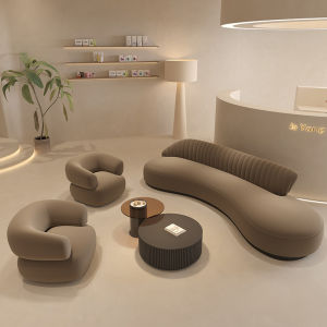 Luxurious Arc Shaped Sofa for Waiting Area in Clothing Store Beauty Salon Homestay Club Office Rest Area Reception Area