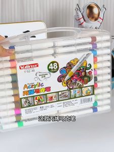 KADAIE Acrylic Marker Spidol Pen Paint Marker Pen Paint Tahan Air Dan Anti Luntur Art Craft Pena Pulpen 12/24/36/48 Warna