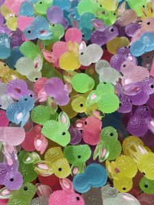 Mini Glowing Bunny Toy Night Light Simulation Rabbit Doll Matching Game Model Decoration Childrens Gift Educational Toy