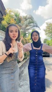 OVERALL WANITA JUMPSUIT MODEL ROK LILLY DAN DENIM TEBAL DAN MELAR STRETCH