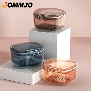 2 in 1 Denture & Retainer Case No-Leak Denture Bath Box Portable Cleaning Cup for Dentures Clear Braces Mouth Guard
