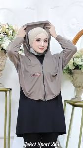Hijab Jaket Olahraga Outer Muslim Crop top 2in1 Pakaian Olahraga Muslim