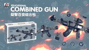 DIY Magnetic Assembly Combat Toy Combined Gun – Multifunctional Sound & Light Electric Toy for Kids Mainan Budak Perempuan Lelaki 百变磁力组合冲锋枪拼装枪儿童玩具仿真DIY益智电动声光男孩礼物