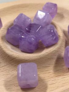 Natural Purple Quartz Square Sugar Beads Bracelet DIY Accessories Aromatherapy Lavender Jewelry Fashionable Crystal Pearls