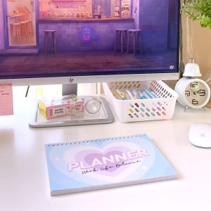 ตัวอย่างสมุดแพลนเนอร์ Work-Life Balance ภาพการประชุม,การเงิน,สุขภาพ A5 จดได้ช่วงปี สีพาสเทล