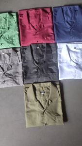 Paket 2PCS Kemeja Polos Hawai Lengan Pendek & Kemeja Pantai Kekinian Korean Style