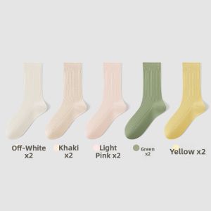 Miiow | Pure Color High Tube Socks Womens Anti-Odor Long Tube Cotton Polyester Blend Sports Socks Shark Pants Match All White