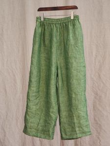 Summer Loose Straight Leg Cotton Linen Nine Points Weave Casual Pants High Comfortable Waist Wide Leg Commute Style Womens Jeans