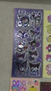 (ISI 6 PCS) STICKER STIKER SET KARAKTER SANRIO KUROMI MELODY HOLOGRAM GLITTER