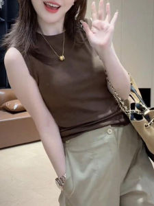 Summer 2025 Womens Casual Fashion Solid Color Sleeveless Strap Vest Inner Wear Base Shirt Top Korean Style A6712