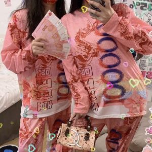 Million Pajamas Suit Autumn One-Piece Million Nightdress Couple Wear Girlfriends Clothes Funny Home Fun Home Wear Niche Style