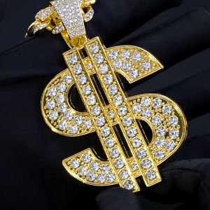 Dây chuyền Hiphop Đô La đính đá sang trọng phong cách Cuba Châu Âu Mỹ