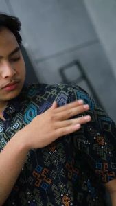 DGM Fashion Kemeja Batik Lengan Pendek Big Size Songket Tosca 6130