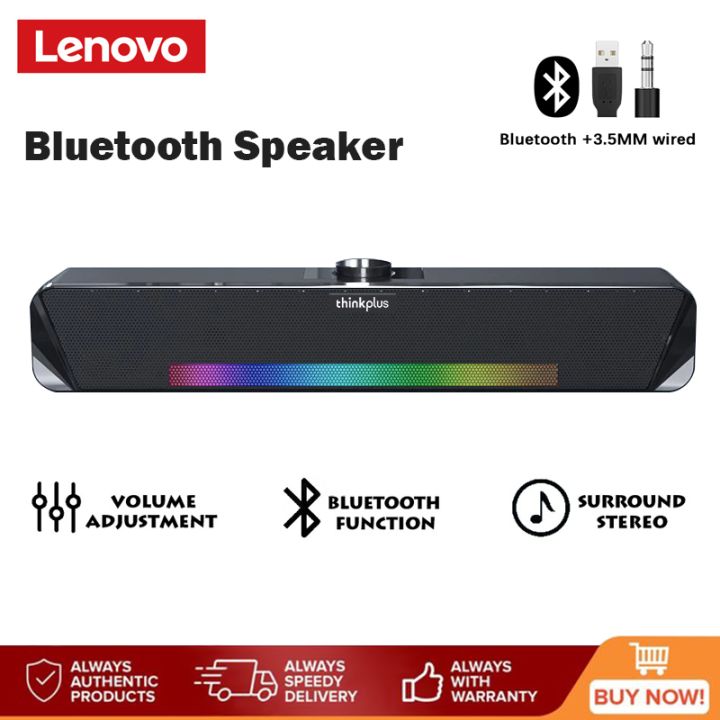 Lenovo TS33 Bluetooth Speaker Stereo Music Surround Desktop Soundbar ...