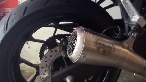 KNALPOT R9 GP TITANIUM SERIES R25 MT25 NINJA 250 fi OLD LAMA FULL SYSTEM ORIGINAL not shark carbon h2 tr1 tr2 ss stainless