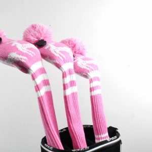 Scott Edward Golf Club Cover with a Pom Pom Set of 3 Fits Well Driver(460cc) Fairway Wood and Hybrid(UT) with Rotating Club Number Tags for Male/Female Golfers