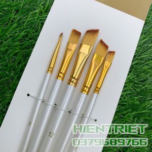 Vỉ 5 cọ vẽ trắng bẹt - 1 (vỉ)