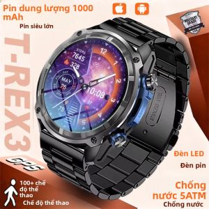 Đồng Hồ Thông Minh GPS 2025 Dành Cho Nam Đạt Chuẩn Quân Sự Chống Nước 30M Màn Hình AMOLED Bộ Nhớ 4GB Chức Năng Xem Video Theo Dõi Giấc Ngủ & Nhịp Tim