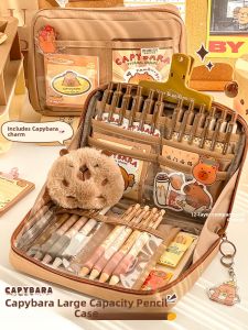 MONLEYTA | High Capacity 12 Layer Capybara Pencil Case New 2025 Girls High Aesthetic Stationery Box Junior High School Specialized High School Pencil Box