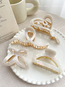 กิ๊บติดผมรูปฉลามขนาดใหญ่ ทรงหรูหรา สำหรับผู้หญิง ทรงมน ทรงเรขาคณิต สไตล์เกาหลี แฟชั่นฤดูร้อน 2024 กิ๊บติดผมรูปฉลาม