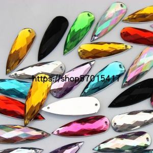 Acrylic Waterdrop Rhinestones 10*30mm Long Hand Sewn Flat Bottom DIY Handmade Fashion Jewelry Accessories Decorations ZZ111