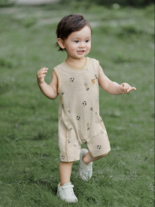 GURCOOC | Summer Baby Sleeveless Cotton Romper Football Design