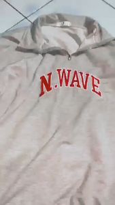 Womens Loose Fit Polo Collar Sweatshirt Letter Print National Tide Vintage Hoodie for Teens