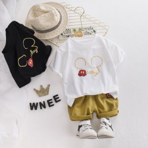 Cartoon Baby Clothes Sets cotton Short sleeve Children clothing Casual baju baby lelaki