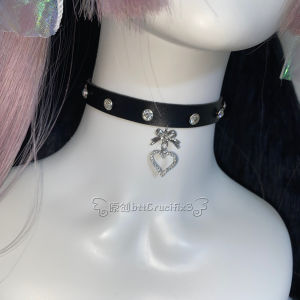 Handmade Ins Punk Subculture Rhinestone Heart-Shaped Full of Diamond Collar Collar