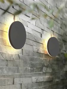 Modern IP65 Waterproof Outdoor LED Wall Lamp Aluminum Round Squar Wall Light Garden Porch Sconce Light 96V 220V Sconce Luminaire