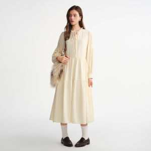 DUSHU | Vanilla Rice Pudding Style French Tiered Skirt Vest Layer Set Womens Outfit