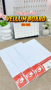FCI & Diamond Vellum Board Paper – 10 Sheets Pack Thick Smooth & Durable Multi-Purpose Vellum Board for Printing and Arts & Crafts