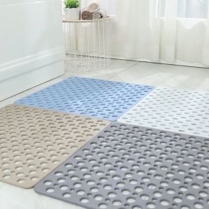 Bathroom Safety Pvc Bath Mat Hollow Out Massage Non-Slip Waterproof Anti-Bacterial Gripping Mildew Resistant Eco-Friendly Extra Long Supplies Shower Bath Rug Bath Tub Mat Shower Mat