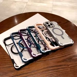 Luxury For Magsafe Wireless Charge Magnetic Case For iPhone 15 14Plus 13 12 11 Pro Max Heavy Armor Bumper Shockproof Clear Cover