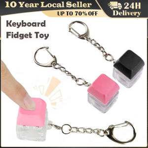 Click Button Fingertip Button Keychain ABS Trinket Mechanical Switch Keychain Without LED Light Funny Keyboard Key Cap Pendant