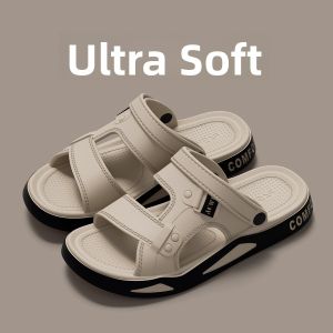 Hong Kong Style Mens Sandals Driving Special Outdoor Casual Soft Bottom Anti-Slip Slippers Summer Wearable Beach Shoes