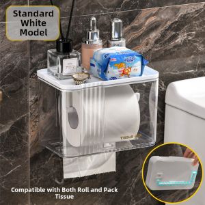Bathroom Tissue Box Toilet Paper Storage Rack Creative Waterproof No-Drill Toilet Box Home Use Paper Towel Holder Roll Holder