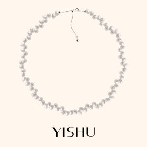 YISHU | Baroque Lace Design Natural Freshwater Pearl Necklace