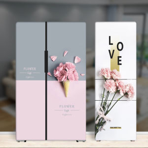 กระดาษติดตู้เย็นแบบติดได้ด้วยตัวเองที่ทนทานต่อการเปียกพร้อมการตกแต่งประตูตู้เย็นแบบสองช่องสไตล์ยูโรเปียน