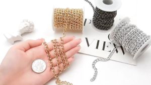 5m/Roll Aluminium Curb Chains Link Gold Silver Twist Links for Jewelry Necklace Bracelet Making