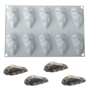 แม่พิมพ์เค้กมูสหอยนางรม 10 ช่อง แม่พิมพ์ขนมช็อกโกแลตและคุกกี้ แม่พิมพ์อบขนมฝรั่งเศส