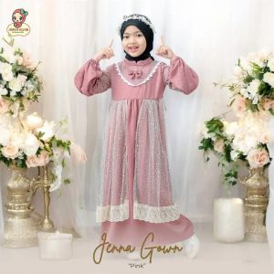 JEENA DRESS KIDS GAMIS PESTA ANAK PEREMPUAN 8-11 TAHUN MODEL TERBARU LEBARAN
