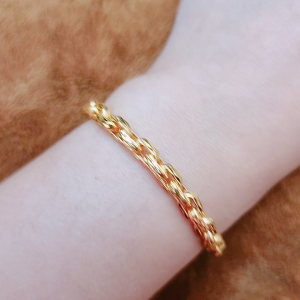 JIN JING RANTAI TANGAN SAUH EMAS 916 TULEN (HOLLOW)5.34G-6.08G