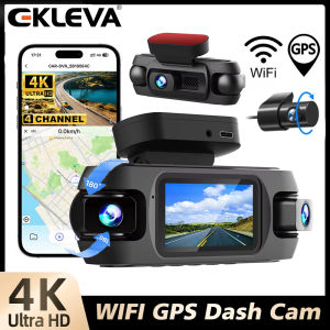 EKLEVA 4 Channel 4K Dash Camera for Cars 360° Dashcam 4 Lens 1080p Front Left Right Rear Car DVR Built-in Wifi WDR Night Vision Cam