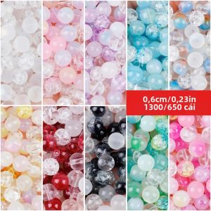 6mm Mờ Tròn Acrylic Hạt 1300/650 Chiếc Bộ Màu Sắc Ngẫu Nhiên DIY Trang Sức Chất Liệu Cho Dây Chuyền Nhiều Phong Cách Khác Nhau