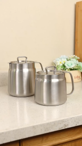 304 stainless steel oil filter pot with 2.0L capacity including pot body filter screen and frying