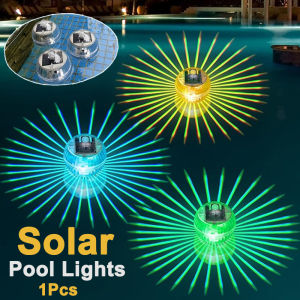 1 Pcs Solar Floating Pool Lights RGB Color Changing LED Light Outdoor Waterproof Hanging Garden lamp for Pool Lawn Pathway Party